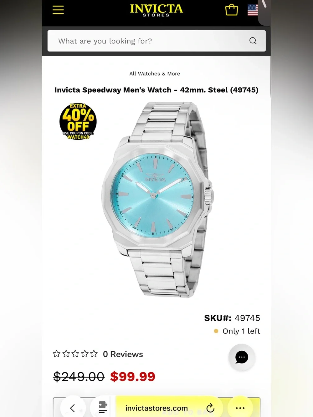 Invicta Speedway Men's Watch - 42mm